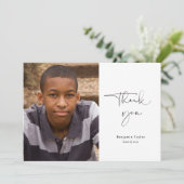 Eenvoudig Afstuderen - Hartelijk dank, met foto Bedankkaart (Staand voorkant)