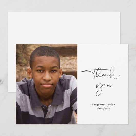 Eenvoudig Afstuderen - Hartelijk dank, met foto Bedankkaart (Voorkant / Achterkant)
