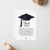 Eenvoudig Afstuderen Hartelijk dank Notitiekaartje (Voorkant / Achterkant in situ)