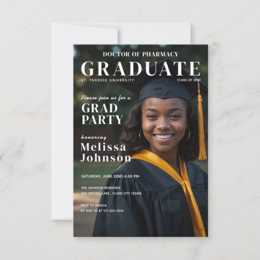 Eenvoudig Afstuderen Magazine Hoesje geïnspireerd Kaart (Voorkant)