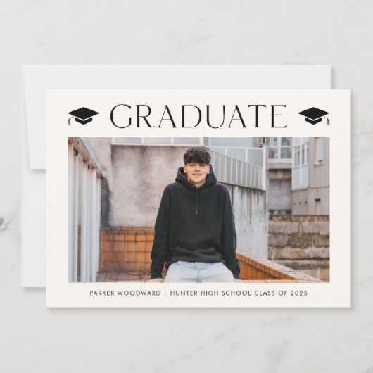 Eenvoudig Afstuderen met 2 foto's Kaart (Voorkant)