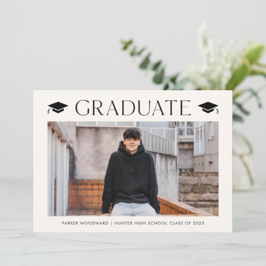 Eenvoudig Afstuderen met 2 foto's Kaart (Staand voorkant)