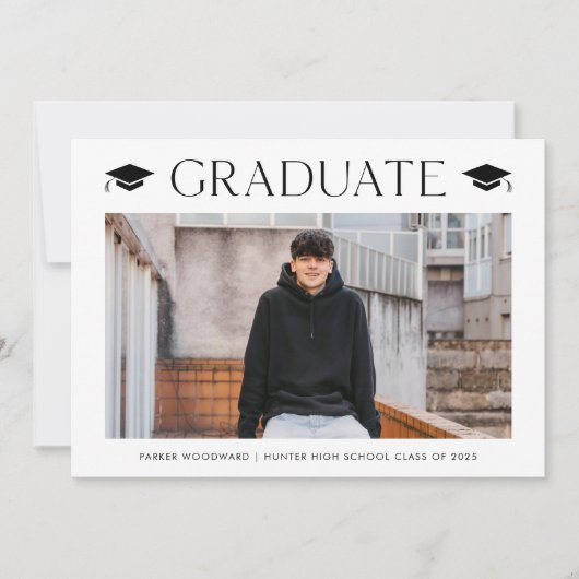 Eenvoudig Afstuderen met 2 foto's Kaart (Voorkant)