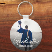 Eenvoudig Afstuderen Modern Script Custom Photo Be Sleutelhanger (Voorkant)