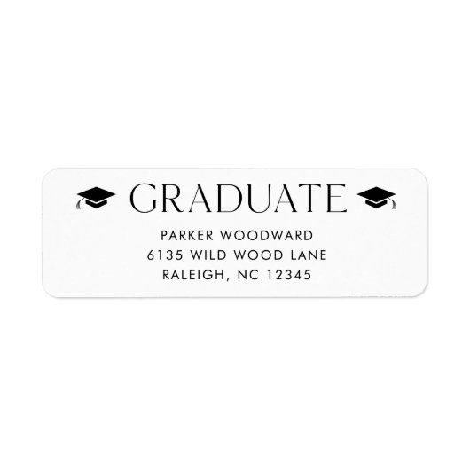 Eenvoudig Afstuderen retouradres Etiket (Voorkant)