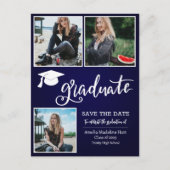 Eenvoudig Afstuderen script De datumfoto opslaan | Aankondigingskaart (Voorkant)