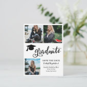 Eenvoudig Afstuderen script De fotocollage van de  Aankondigingskaart (Staand voorkant)