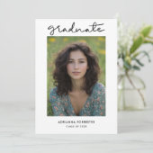 Eenvoudig Afstuderen script Moderne foto Kaart (Staand voorkant)
