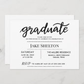 Eenvoudig Afstuderen Script Open House-Afstuderen Kaart (Voorkant / Achterkant)