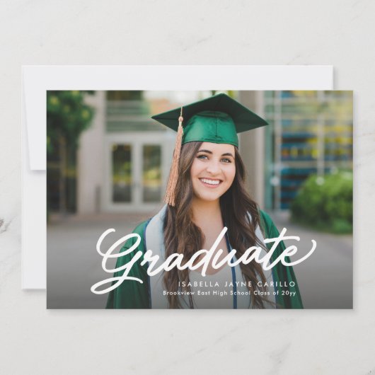 Eenvoudig afstuderen script twee foto afstuderen kaart (Voorkant)