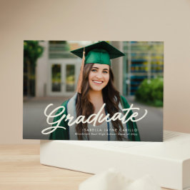 Eenvoudig afstuderen script twee foto afstuderen kaart