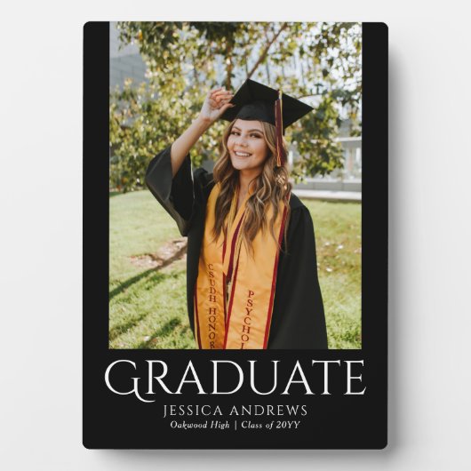 Eenvoudig Afstuderen Stijlvolle Modern Afstuderen  Fotoplaat (voorkant)