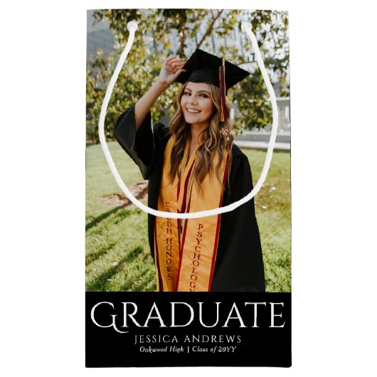 Eenvoudig Afstuderen Stijlvolle Modern Afstuderen  Klein Cadeauzakje (Achterkant)