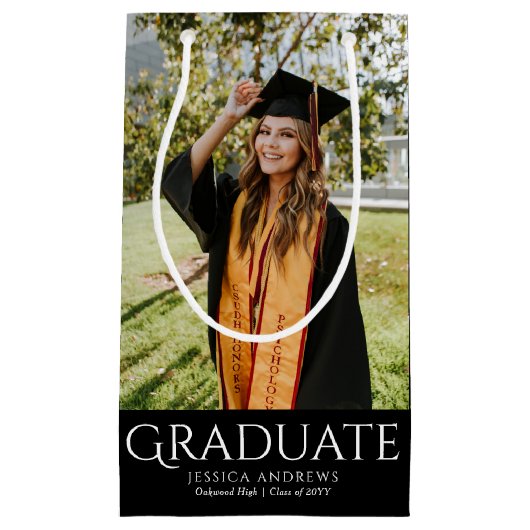 Eenvoudig Afstuderen Stijlvolle Modern Afstuderen  Klein Cadeauzakje (Voorkant)