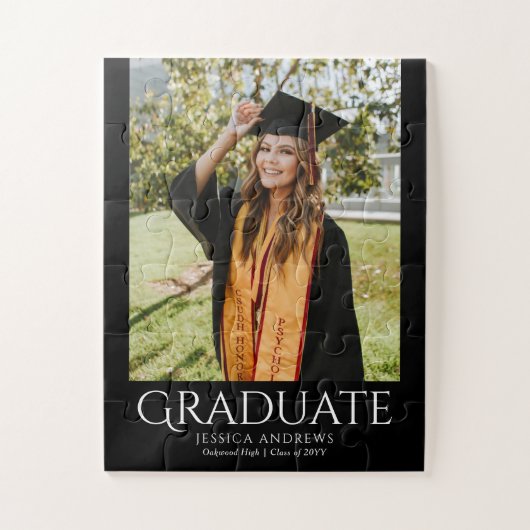 Eenvoudig Afstuderen Stijlvolle Modern Afstuderen Legpuzzel (Verticaal)