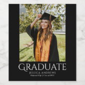 Eenvoudig Afstuderen Stijlvolle Modern Afstuderen  Wijn Etiket (Enkel label)