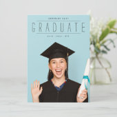 EENVOUDIG AFSTUDEREN VOLLEDIG ZWART | PHOTO-univer Aankondiging (Staand voorkant)