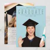 EENVOUDIG AFSTUDEREN VOLLEDIG ZWART | PHOTO-univer Aankondiging (Voorkant / Achterkant)