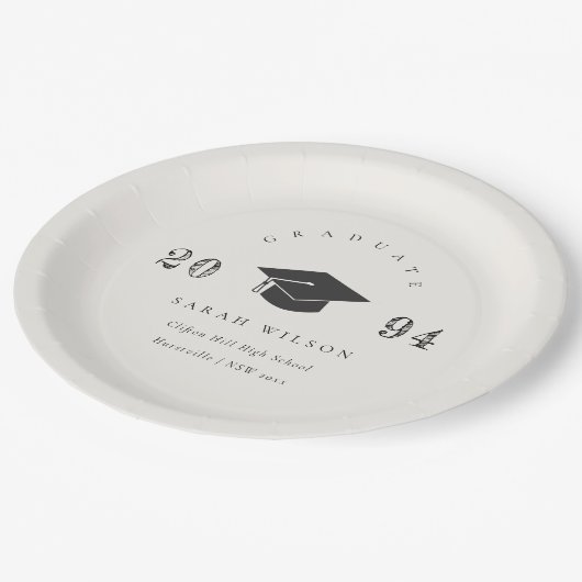 Eenvoudig Afstuderen voor Elegant Clean Minimal Papieren Bordje (Gekanteld)