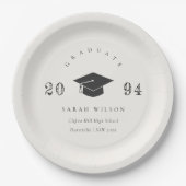 Eenvoudig Afstuderen voor Elegant Clean Minimal Papieren Bordje (Voorkant)