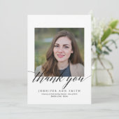 Eenvoudig Afstuderen voor kalligrafie Foto: Dank u Aankondiging (Staand voorkant)