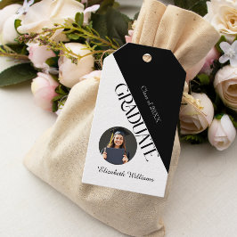 Eenvoudig Afstuderen zwart en wit Cadeaulabel