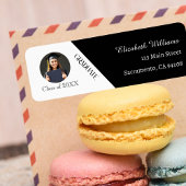 Eenvoudig Afstuderen zwart en wit Etiket