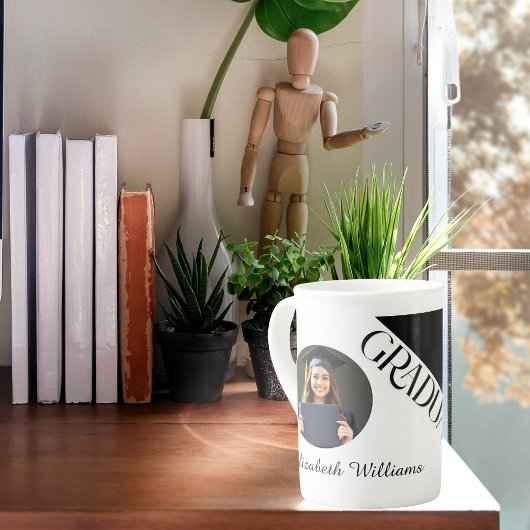 Eenvoudig Afstuderen zwart en wit Porselein Kop