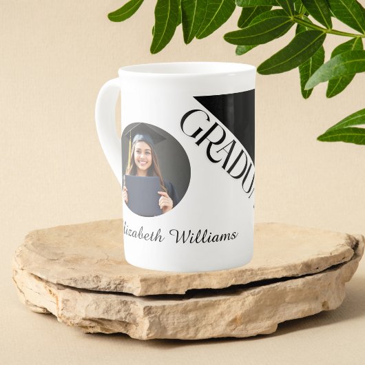 Eenvoudig Afstuderen zwart en wit Porselein Kop