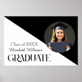 Eenvoudig Afstuderen zwart en wit Poster (Voorkant)