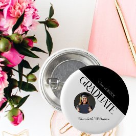 Eenvoudig Afstuderen zwart en wit Ronde Button 3,2 Cm