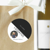 Eenvoudig Afstuderen zwart en wit Ronde Sticker