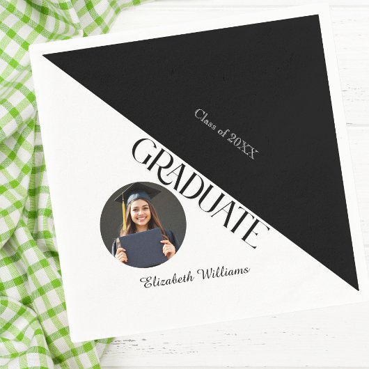 Eenvoudig Afstuderen zwart en wit Servet