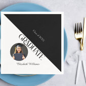 Eenvoudig Afstuderen zwart en wit Servet