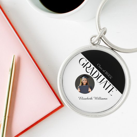 Eenvoudig Afstuderen zwart en wit Sleutelhanger