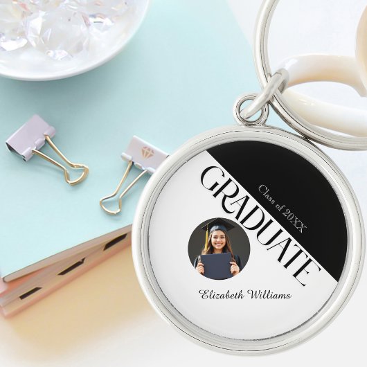 Eenvoudig Afstuderen zwart en wit Sleutelhanger