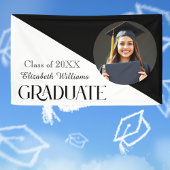 Eenvoudig Afstuderen zwart en wit Spandoek