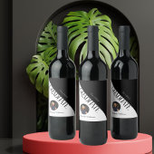 Eenvoudig Afstuderen zwart en wit Wijn Etiket