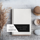 Eenvoudig Afstuderen Zwart-wit Naam Kaart Contactkaartje