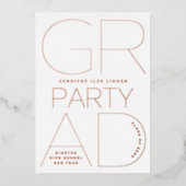 EENVOUDIG AFSTUDERFEESTJE Klas van 2023 ROZE Goud  Folie Uitnodiging (Voorkant)