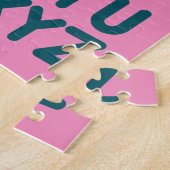 Eenvoudig alfabet Letter-artikel in roze Legpuzzel (Zijkant)