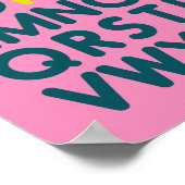 Eenvoudig alfabet Letter-artikel in roze Poster (Hoek)