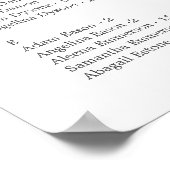 Eenvoudig alfabetisch grijs bruiloft poster (Hoek)