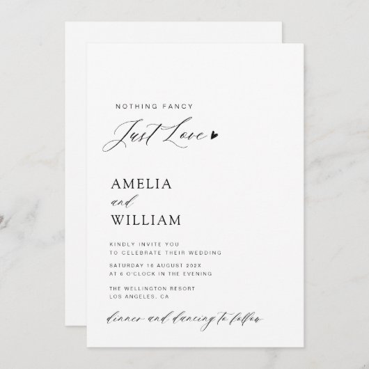 eenvoudig alles in één QR-code bruiloft Kaart (Voorkant / Achterkant)