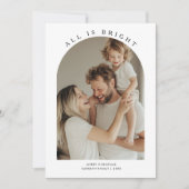 Eenvoudig alles is helder kerstboog foto feestdagenkaart (Voorkant)