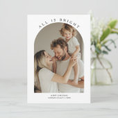 Eenvoudig alles is helder kerstboog foto feestdagenkaart (Staand voorkant)