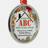 EENVOUDIG ALS ABC Realtor Client Kerstmis Metalen Ornament (Rechts)