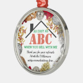 EENVOUDIG ALS ABC Realtor Client Kerstmis Metalen Ornament (Links)