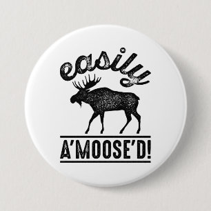 Eenvoudig A'Moose'D Ronde Button 7,6 Cm