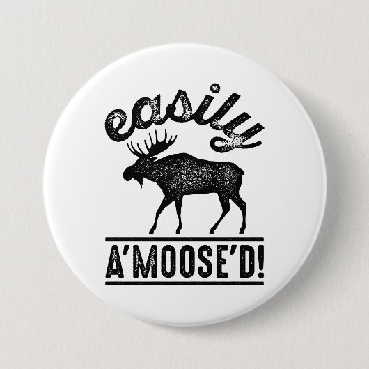 Eenvoudig A'Moose'D Ronde Button 7,6 Cm (Voorkant)